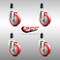 Service Caster 4 Inch 316SS Red Polyurethane Swivel 1-1/4 Inch Expanding Stem Caster Set SCC SCC-SS316EX20S414-PPUB-RED-114-4 - alternate 2